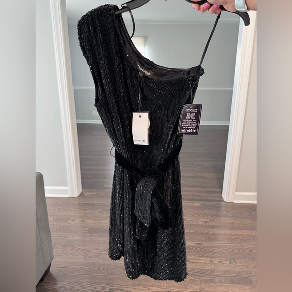 Brands New With Tags, Size Small, Retrofête Ella Black Sequin Dress. - Picture 3 of 5